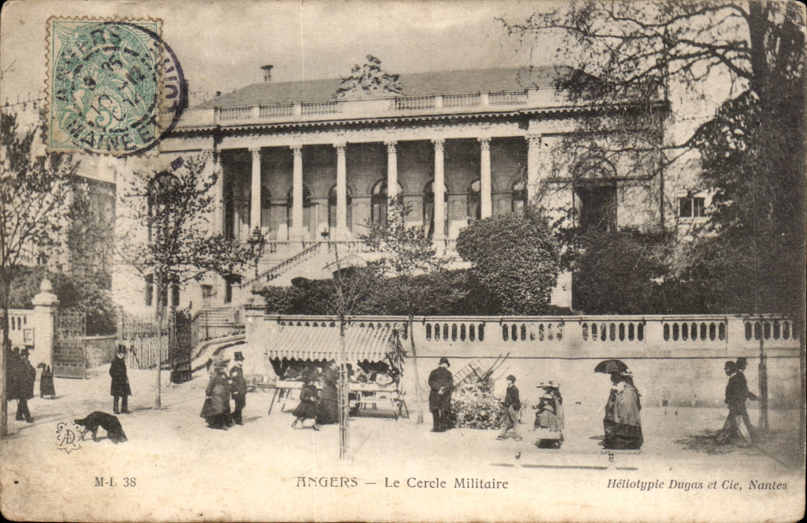 Angers - Le Cercle Militaire - chien - dog - CPA 