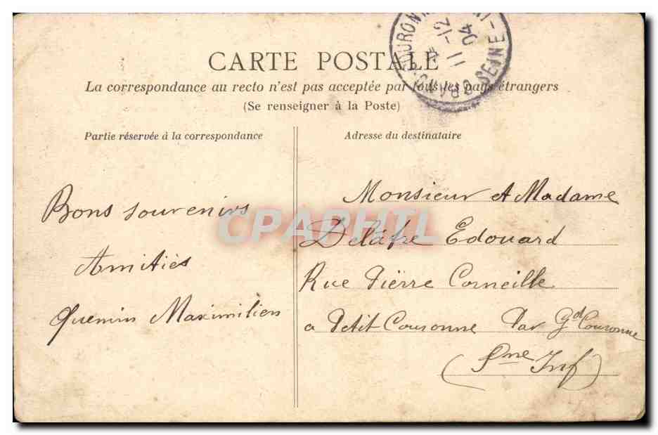 Angers - Le Cercle Militaire - chien - dog - CPA  — Rückseite