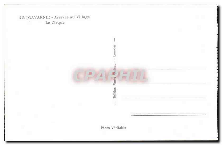 Gavarnie - Le Cirque Arrivee au Village - CPA  — Verso