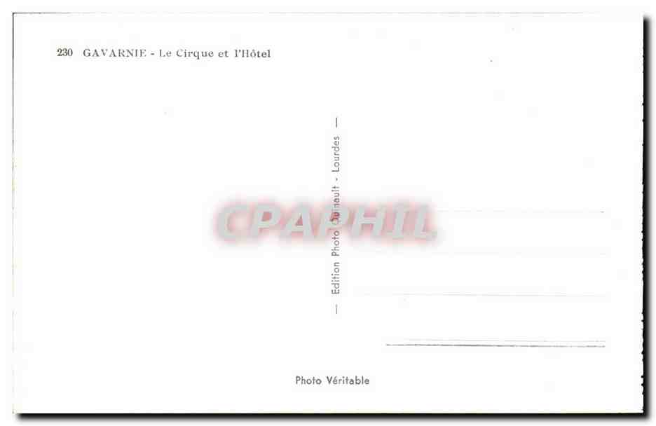 Gavarnie - Le Cirque et l'Hotel - CPA  — Verso