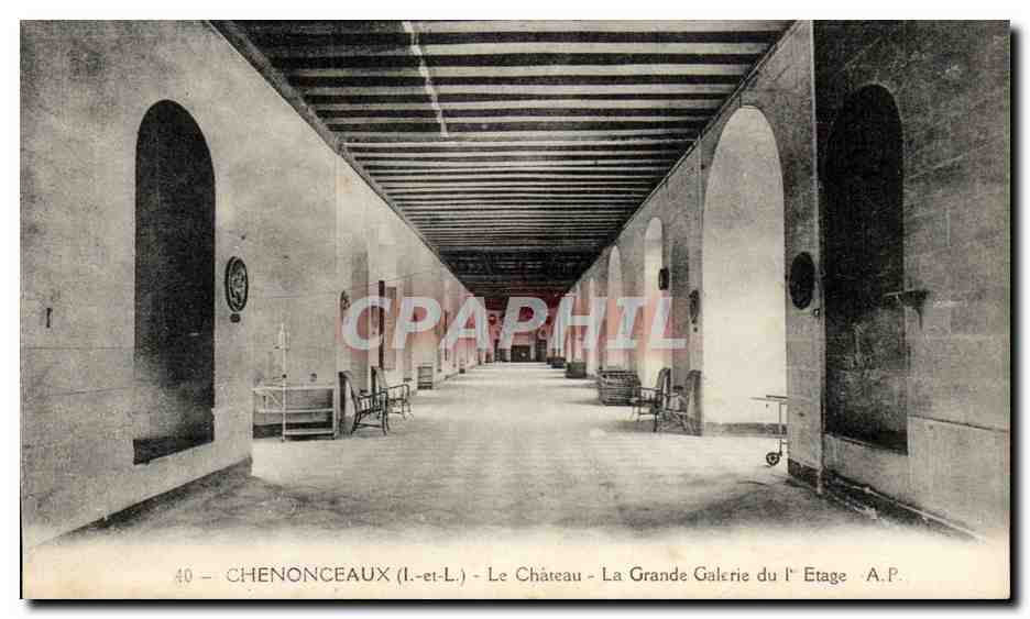 Chenonceaux - Le Chateau - La Grande Galerie du l'Etage - CPA 