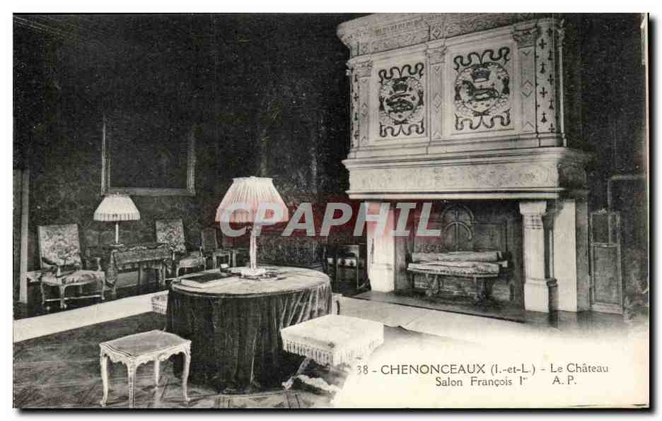 Chenonceaux - Le Chateau - salon Francois 1 - CPA 