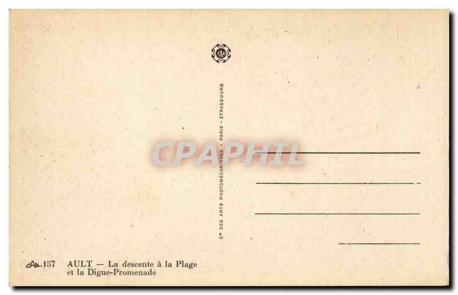 Ault - La Descente a la Plage et la Digue Promenade - CPA  — Back