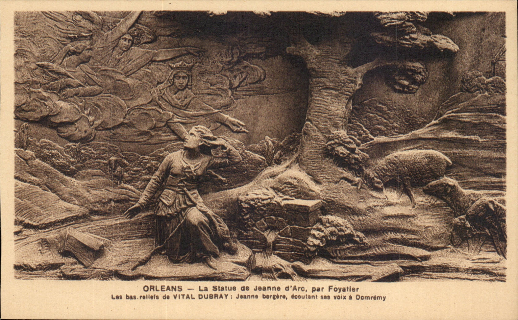 Orleans - La Statue de Jeanne d'Arc par Foyaatier Bas Relief - Jeanne Bergere - CPA 
