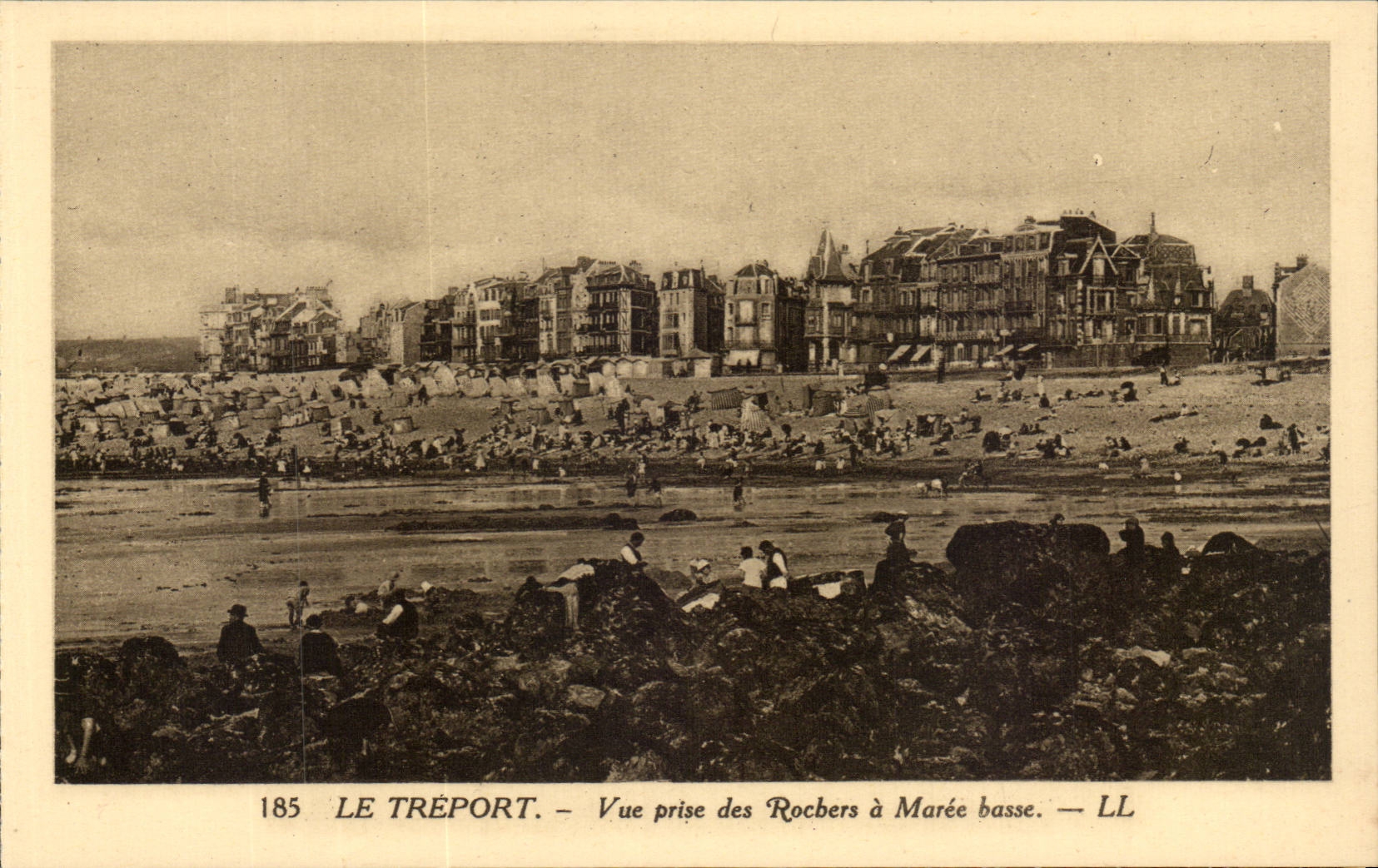 Le Treport - Vue prise des Rochers a Maree Basse - CPA 