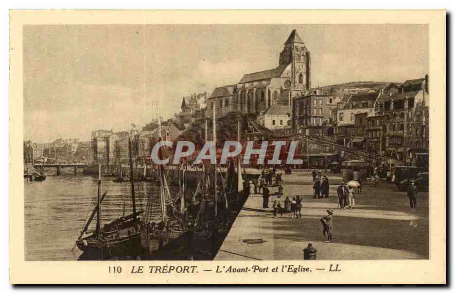 Le Treport - L'Avant Port et L'Eglise - CPA 