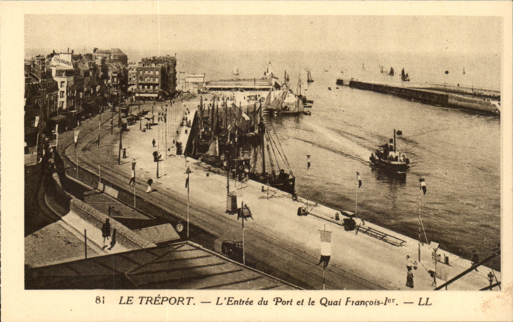 Le Treport - L'Entree du Port et le Quai Francois 1 - CPA 