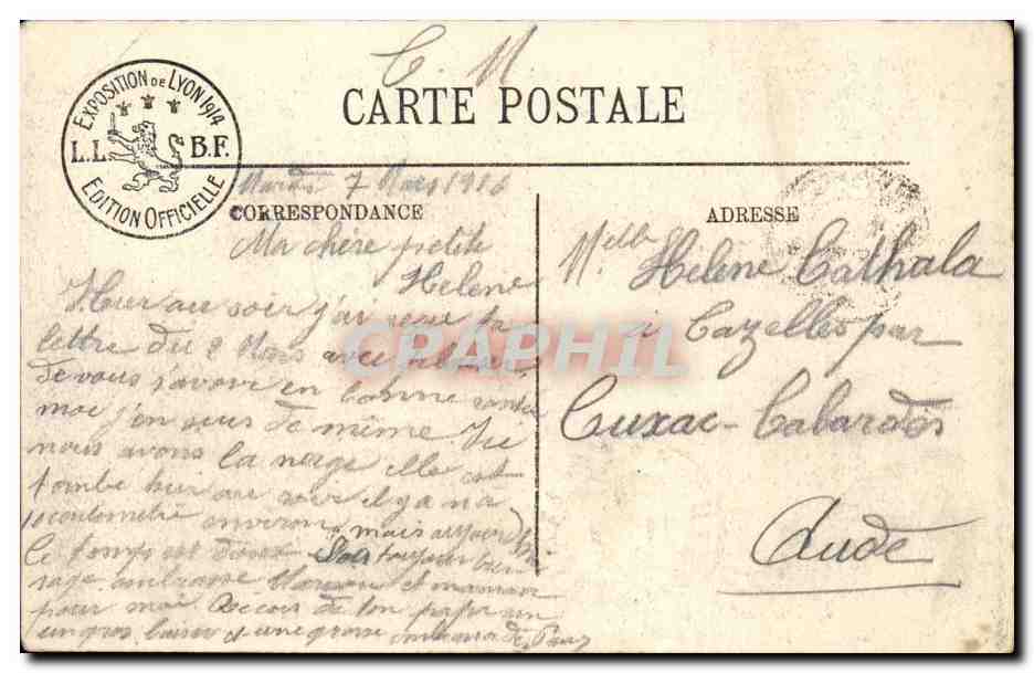 Lyon - Exposition Internationale - 1914 - Mobilier National - Boudoir de l'Imperatrice Marie Louise - CPA  — Verso