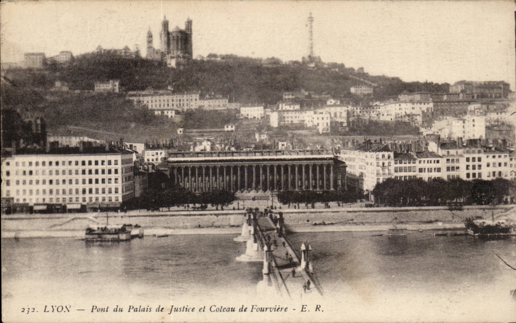 Lyon - Pont du Palais de Justice et Coteau de Fourviere - CPA 