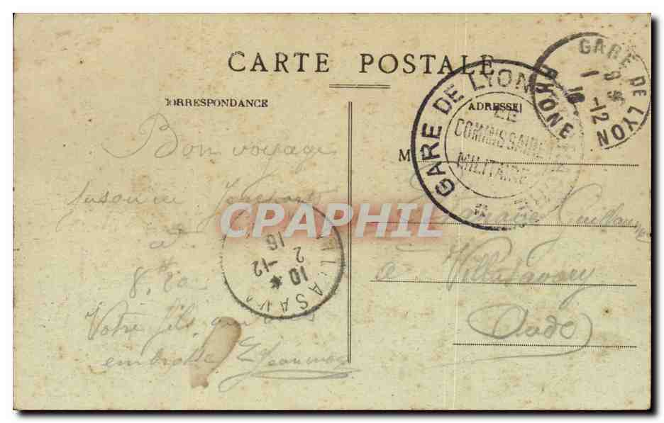 Lyon - Pont du Palais de Justice et Coteau de Fourviere - CPA  — Verso