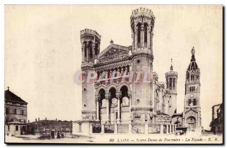 Lyon - Notre Dame de Fourviere - La Facade - CPA 