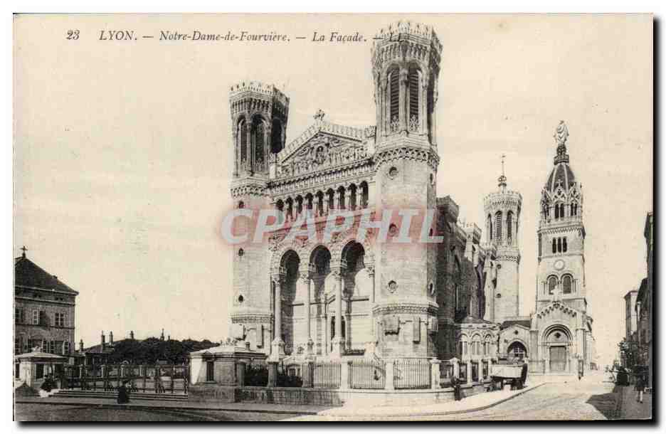 Lyon - Notre Dame de Fourviere - La Facade - CPA 
