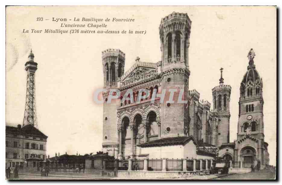 Lyon - Notre Dame de Fourviere - La Tour Metallique 376 metres au dessus de la mer - CPA 