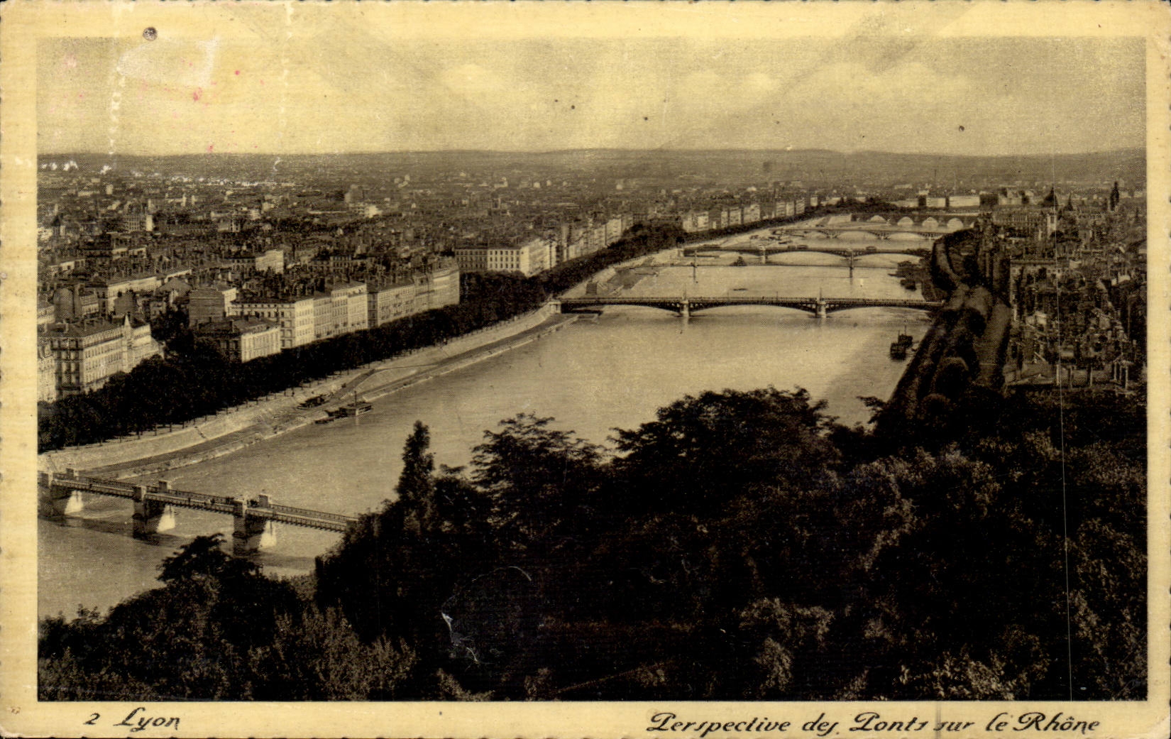 Lyon - Perspectives des Ponts sur Rhone - CPA 