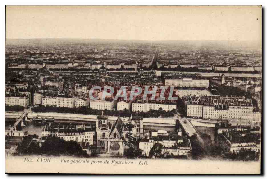 Lyon - Vue Generale prise de Notre Dame de Fourviere - CPA 