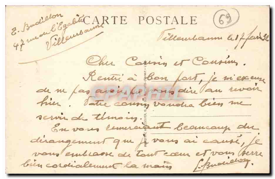 Lyon - Pont Morand et Coteau de la Croix Rousse CPA  — Rückseite