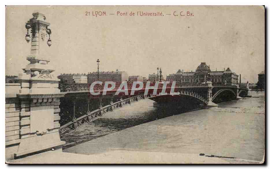 Lyon - Pont de l'Universite - bridge - CPA 