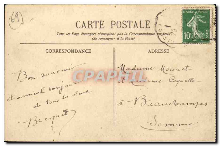 Lyon - La Prefecture du Rhone - CPA  — Verso