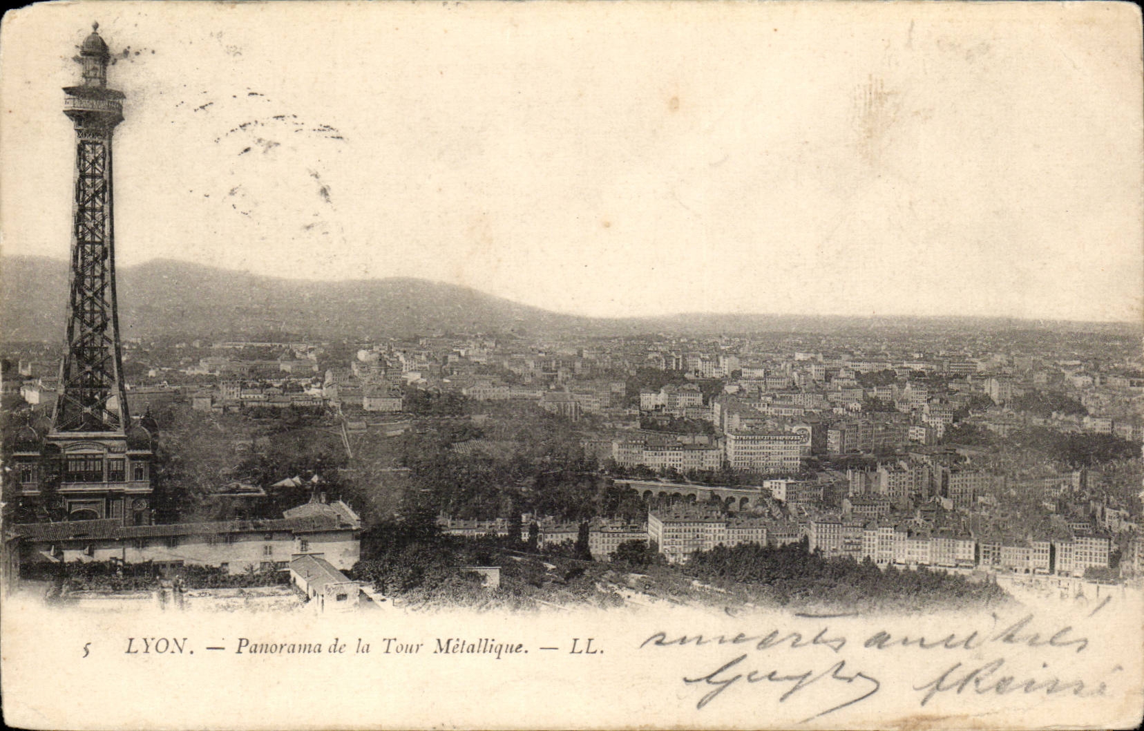 Lyon - Panorama de la Tour Metallique - CPA 