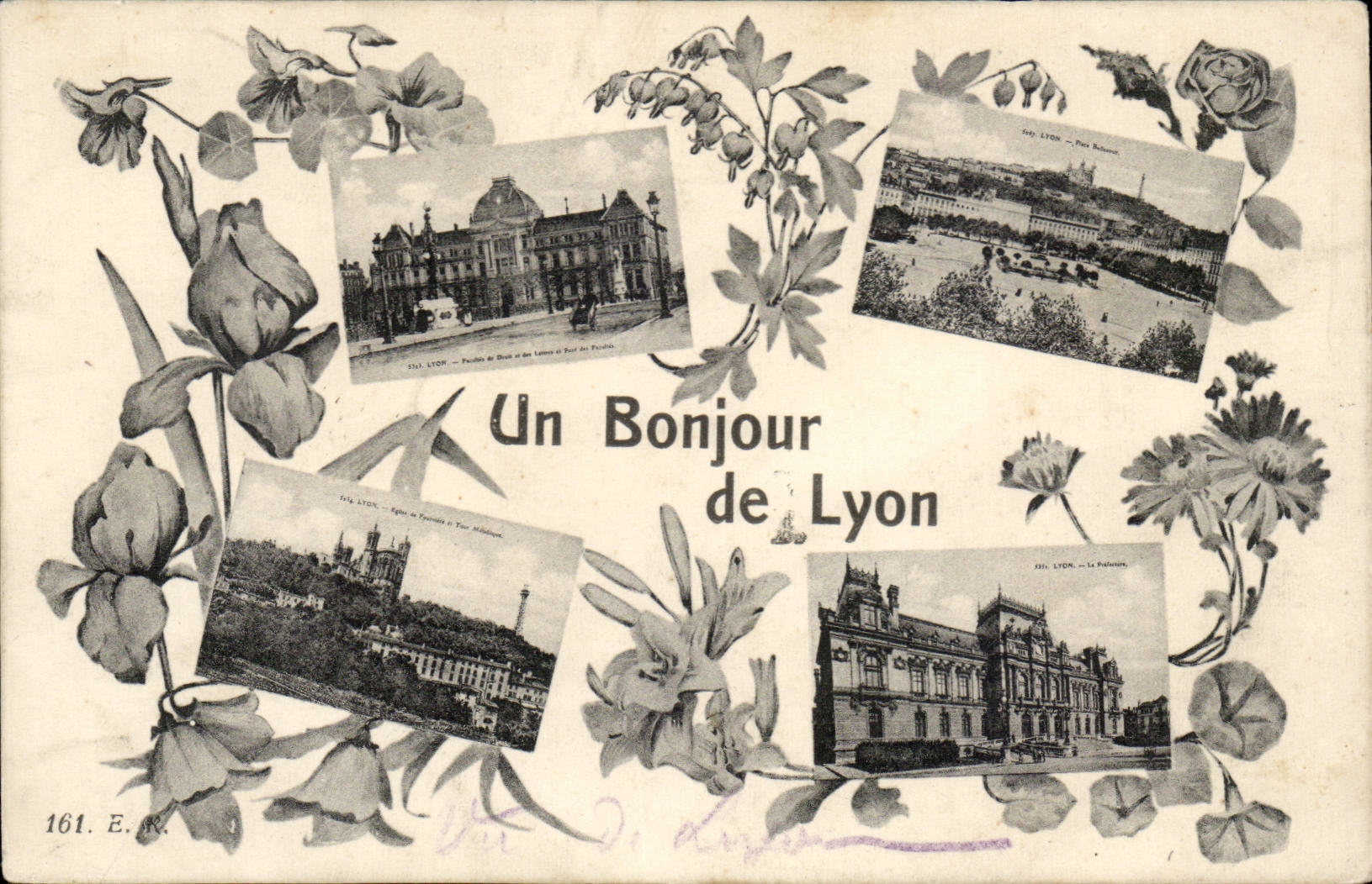 Lyon - Un Bonjour de Lyon - Souvenir CPA 