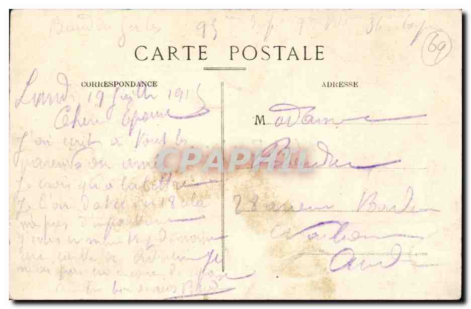 Lyon - Un Bonjour de Lyon - Souvenir CPA  — Rückseite