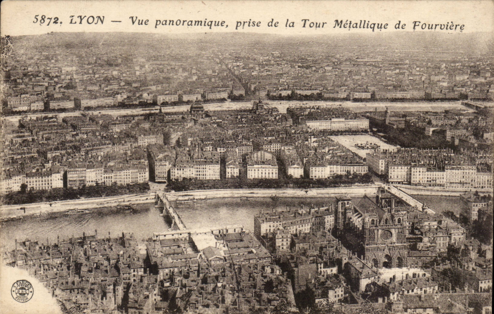 Lyon - Vue Panoramique - prise de la Tour Metallique de Fourviere CPA 