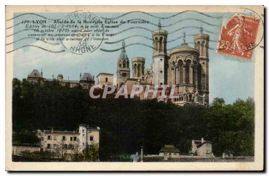 Lyon - Abside de la Nouvelle Eglise de Fourviere CPA 
