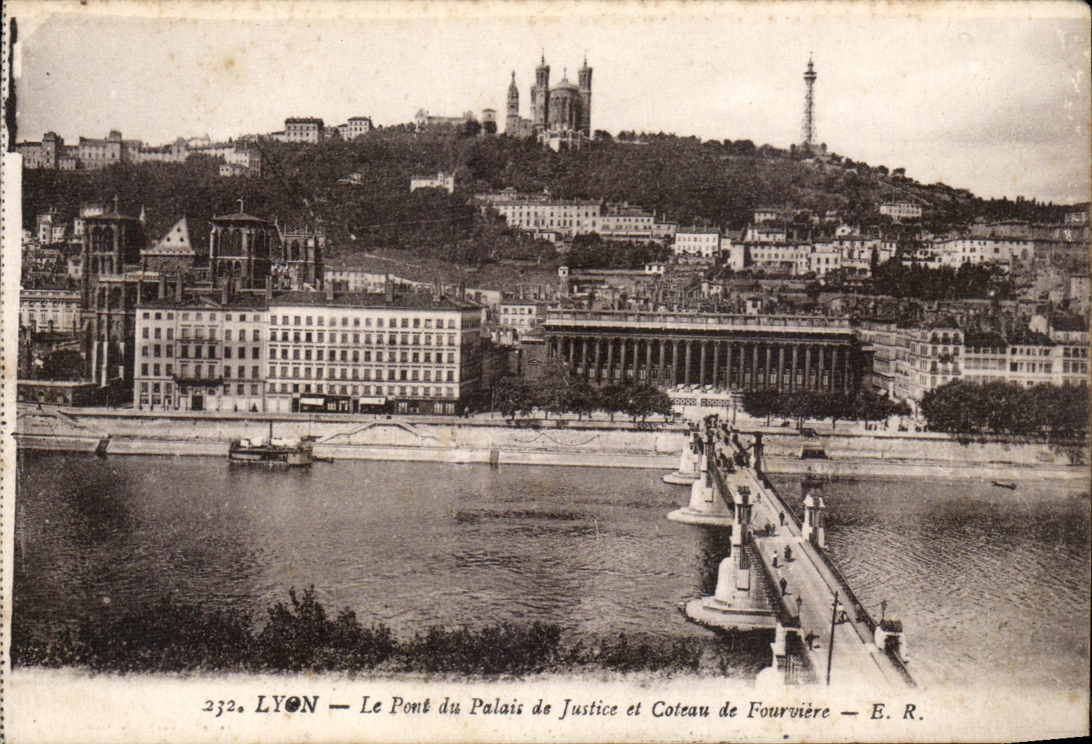 Lyon - Le Pont du Palais de Justice et Coteau de Fourviere - CPA 