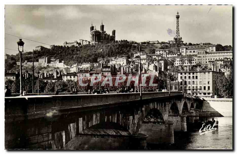 Lyon - Pont du Change et Colline de Fourviere - CPA 