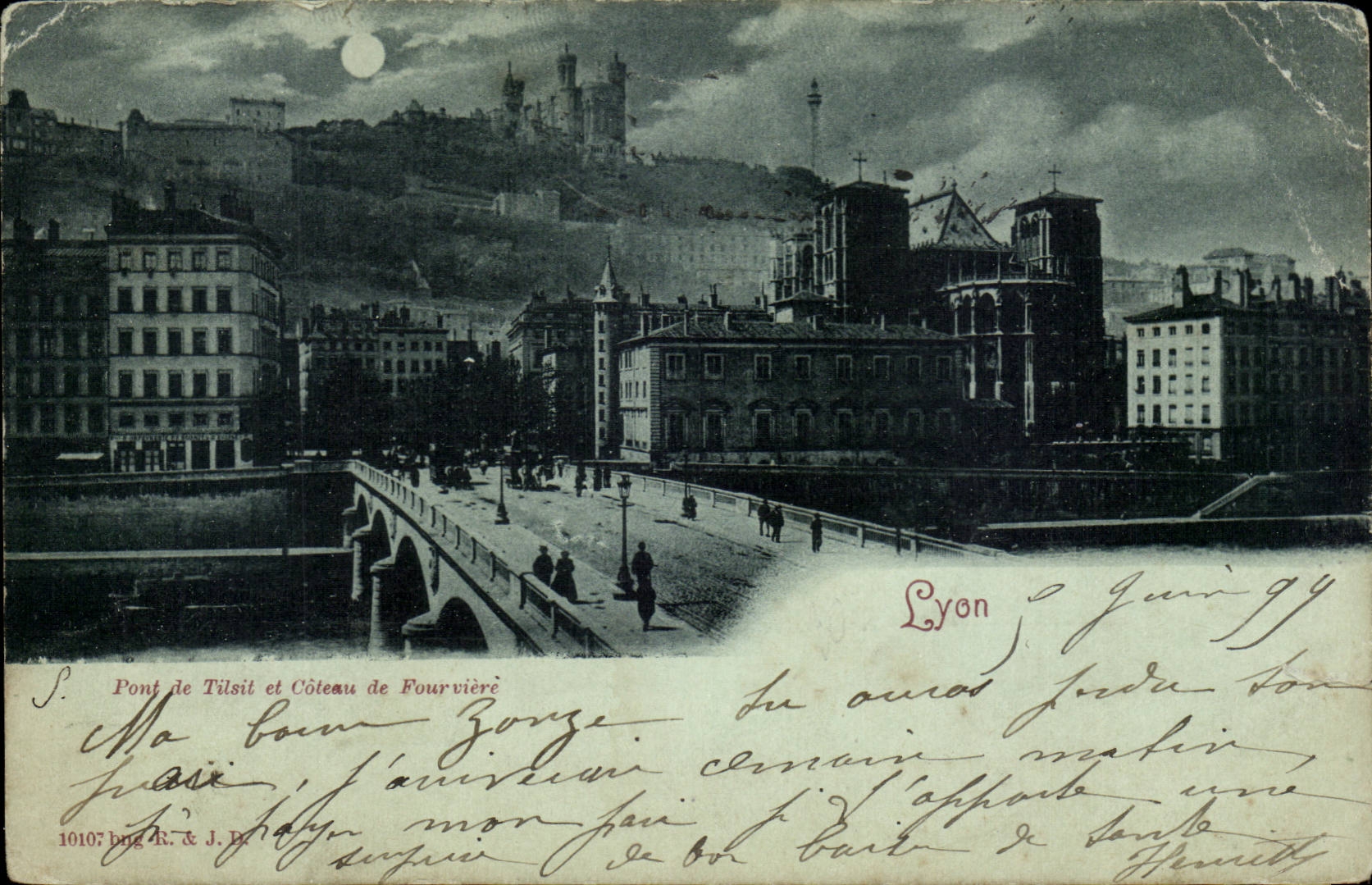 Lyon - Pont de Tilail et Coteau Fourviere - CPA 