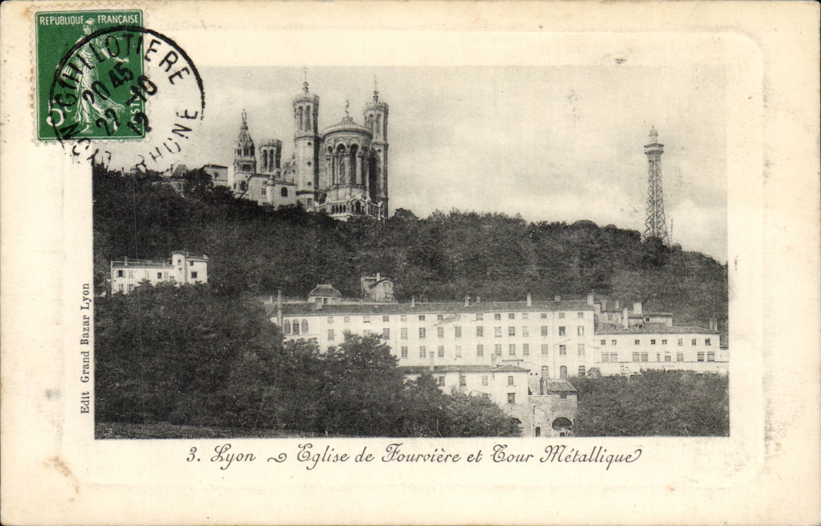Lyon - Eglise de Fourviere et Tour Metallique - CPA 