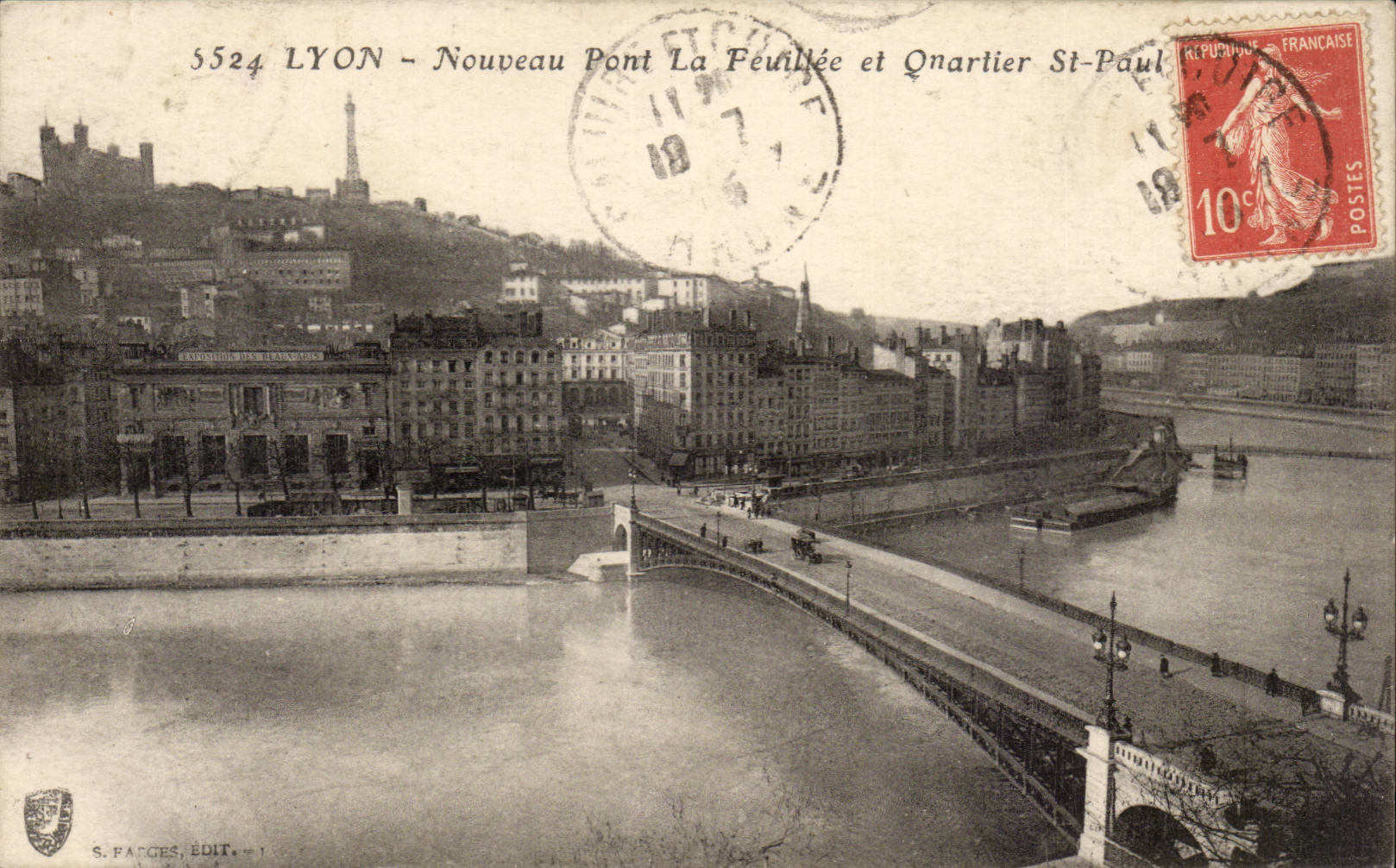 Lyon - Nouveau Pont le Feuille et Quartier St Paul - CPA 