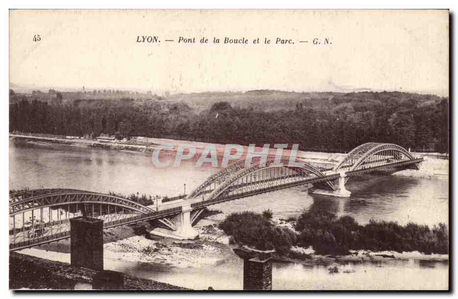 Lyon - Pont de la Boucle et le Parc Bridge - CPA 
