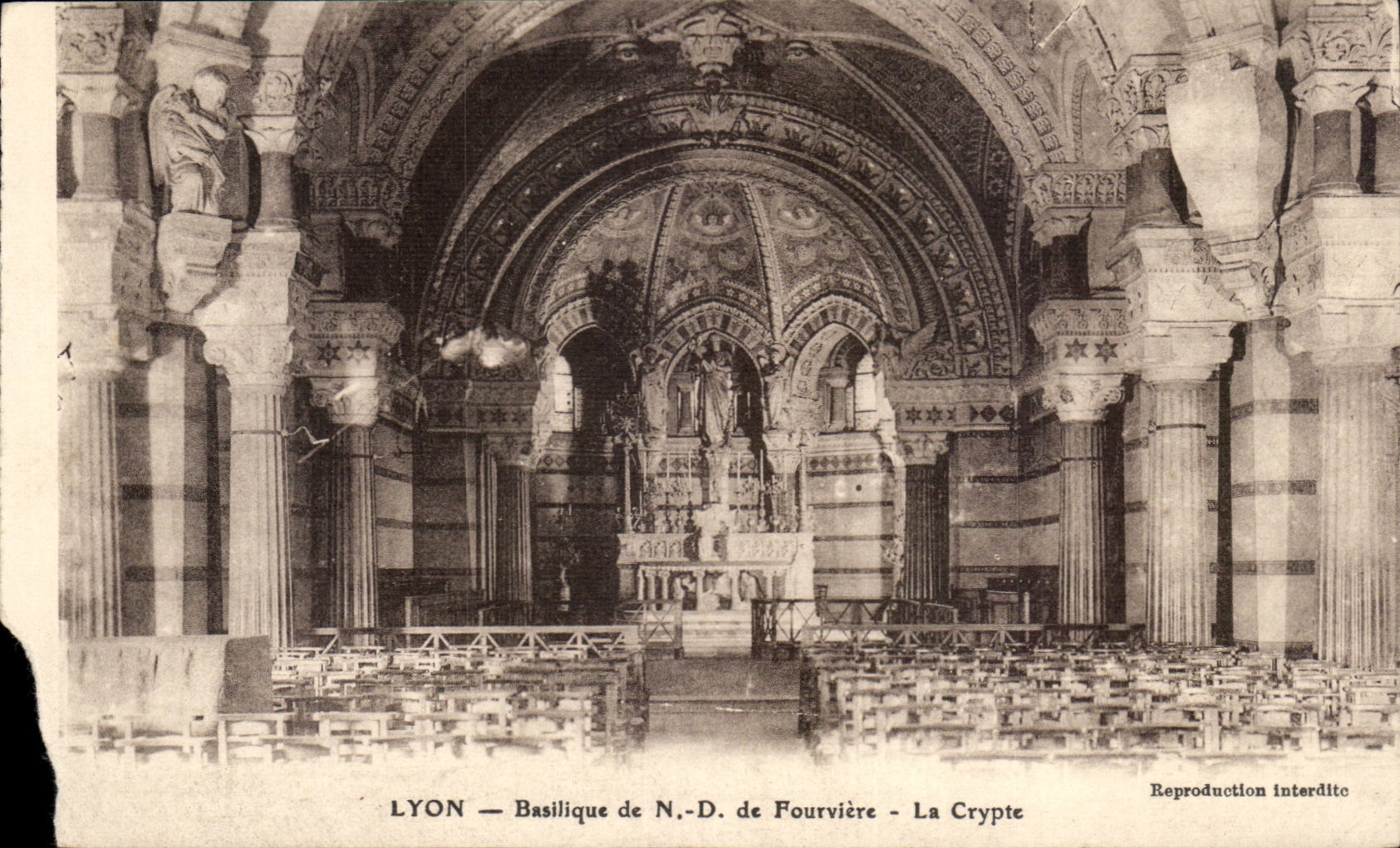Lyon - Basilique de Notre Dame de Fourviere - La Crypte - CPA 