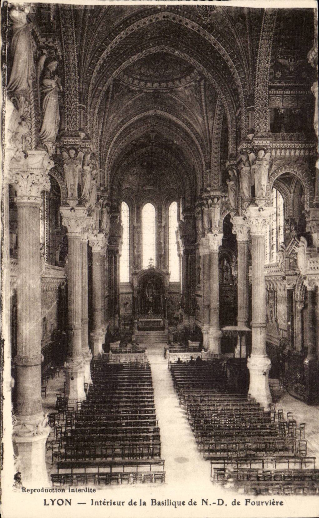 Lyon - Basilique de Notre Dame de Fourviere - Interieure - CPA 