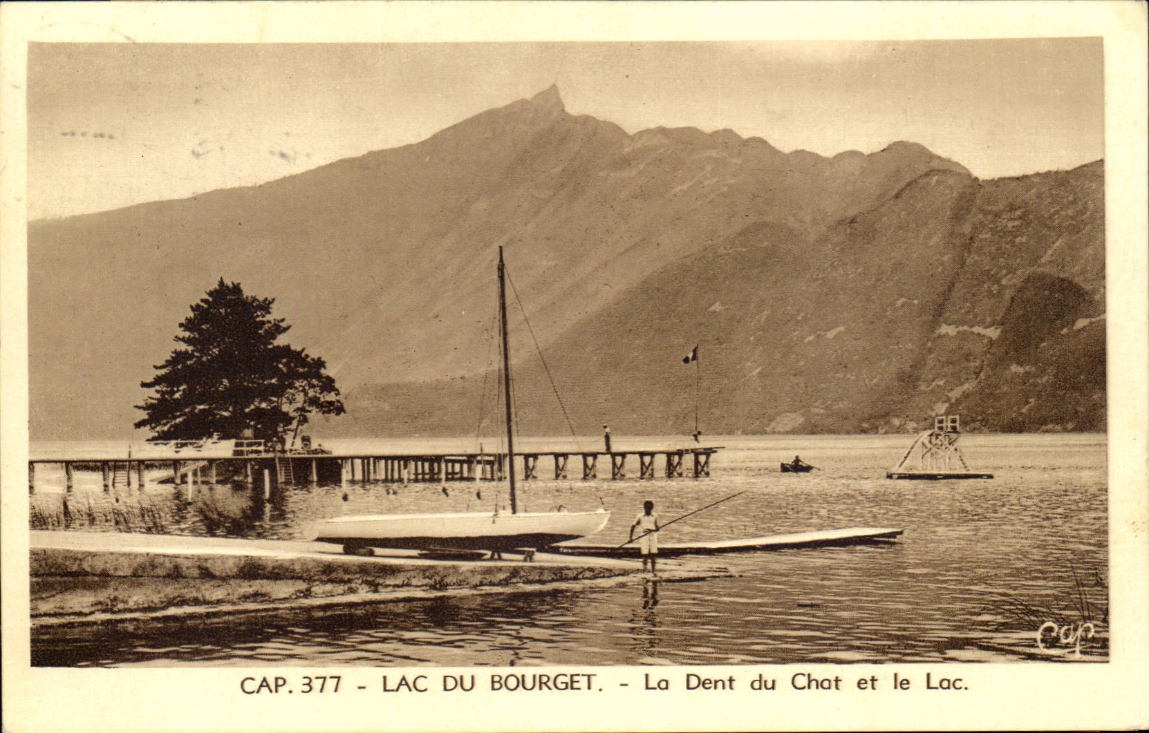 Aix les Bains - Lac du Bourget - la dent du Chat et le Lac CPA 
