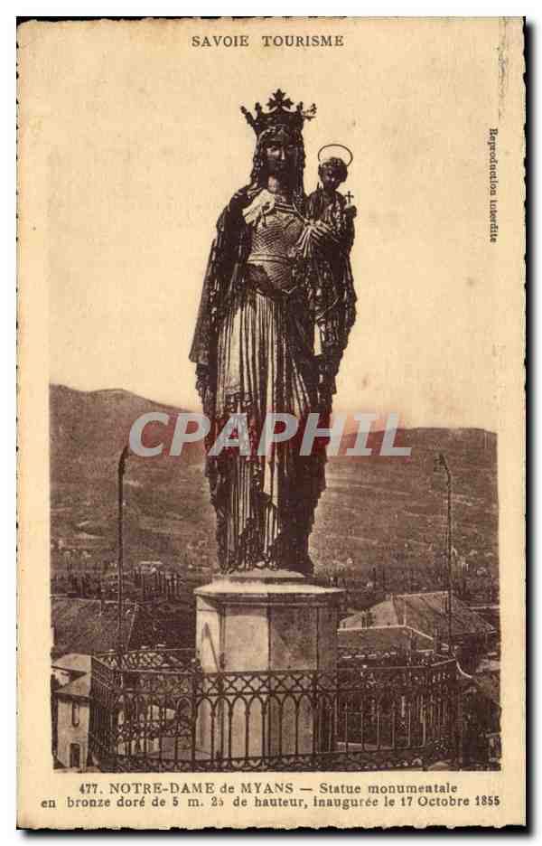 Notre Dame de Myans - Statue Monumentale en bronze dore de 5 m inauguree 1855 CPA 