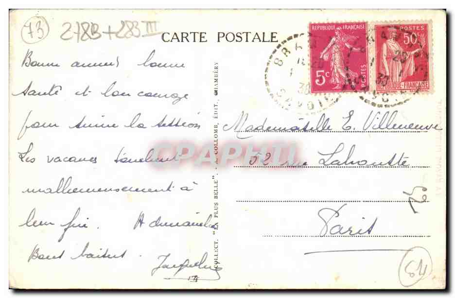 La Savoie Pittoresque - Les Alpes de Savoie - Monolithe de Sardiere CPA  — Rückseite