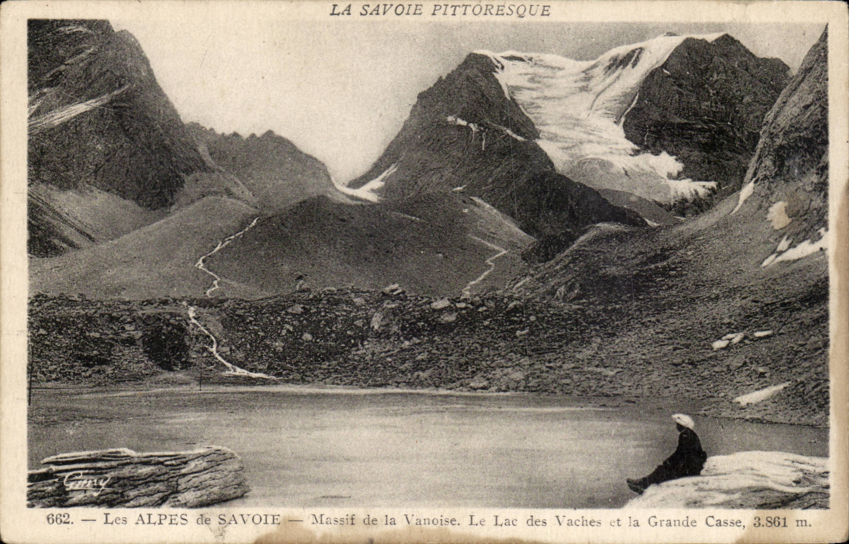 Les Alpes de Savoie - Massif de la Vanoise - Le lac des Vaches et la Grande Casse alt 3861 - CPA 