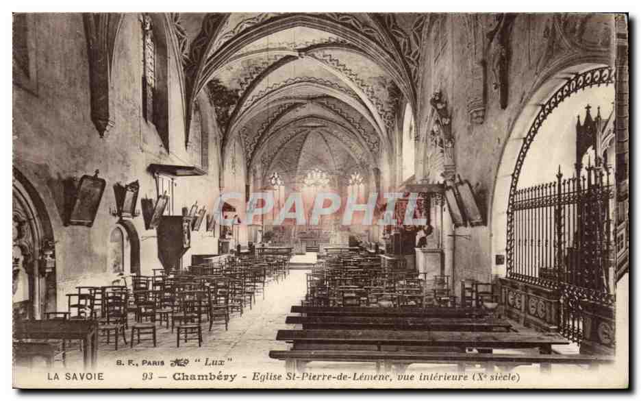 Chambery - Eglise Saint Pierre de Lemene vue interieure X siecle CPA 