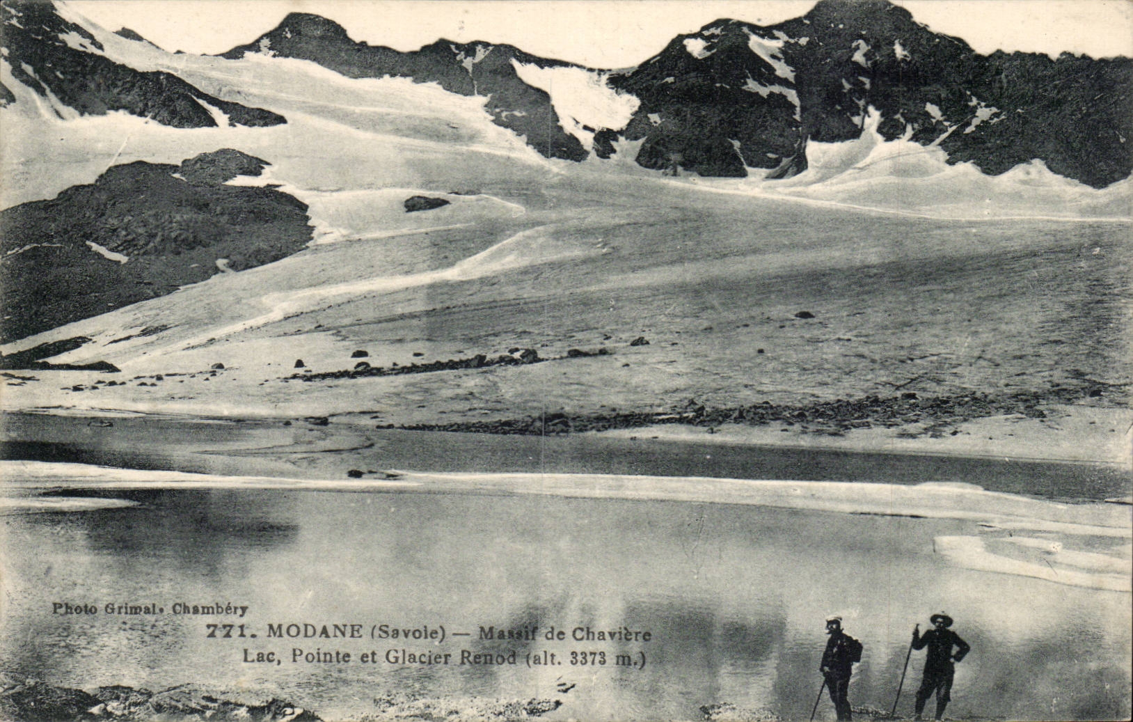 CPA modane Massif de Chaviere Lac pointe et glacier Renod