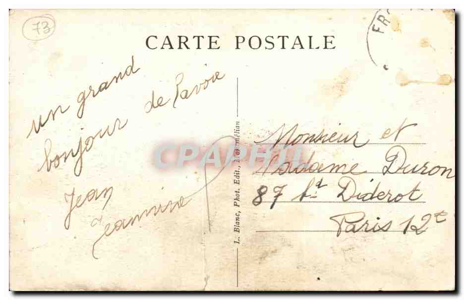 CPA SAvoie Route de Frontenex a Faverges par le col Tamie Abbaye de Tamie — Rückseite