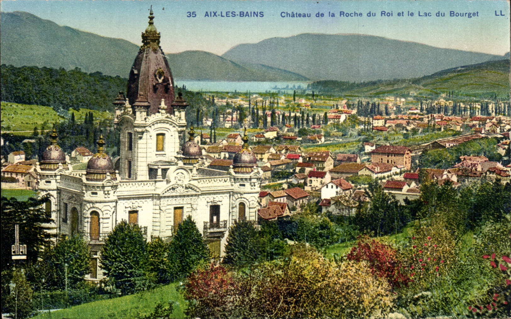 CPA Aix les Bains Chateau de la Roche du roi et le lac du Bourget