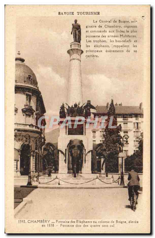 Chambéry — Fontaine des Éléphants oder Säule von Boigne — Savoie Tourisme