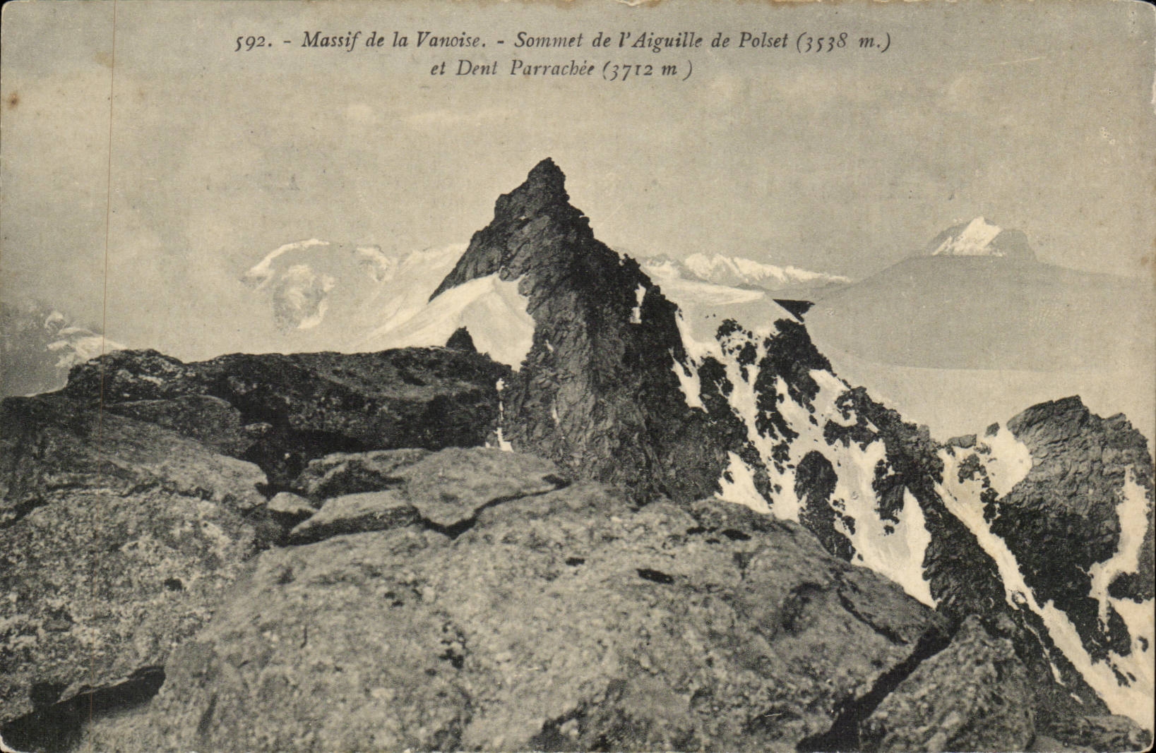 CPA Massif de la Vanoise Sommet de 'aiguille de Polset (3538m) et dent Parrachee (3712m)