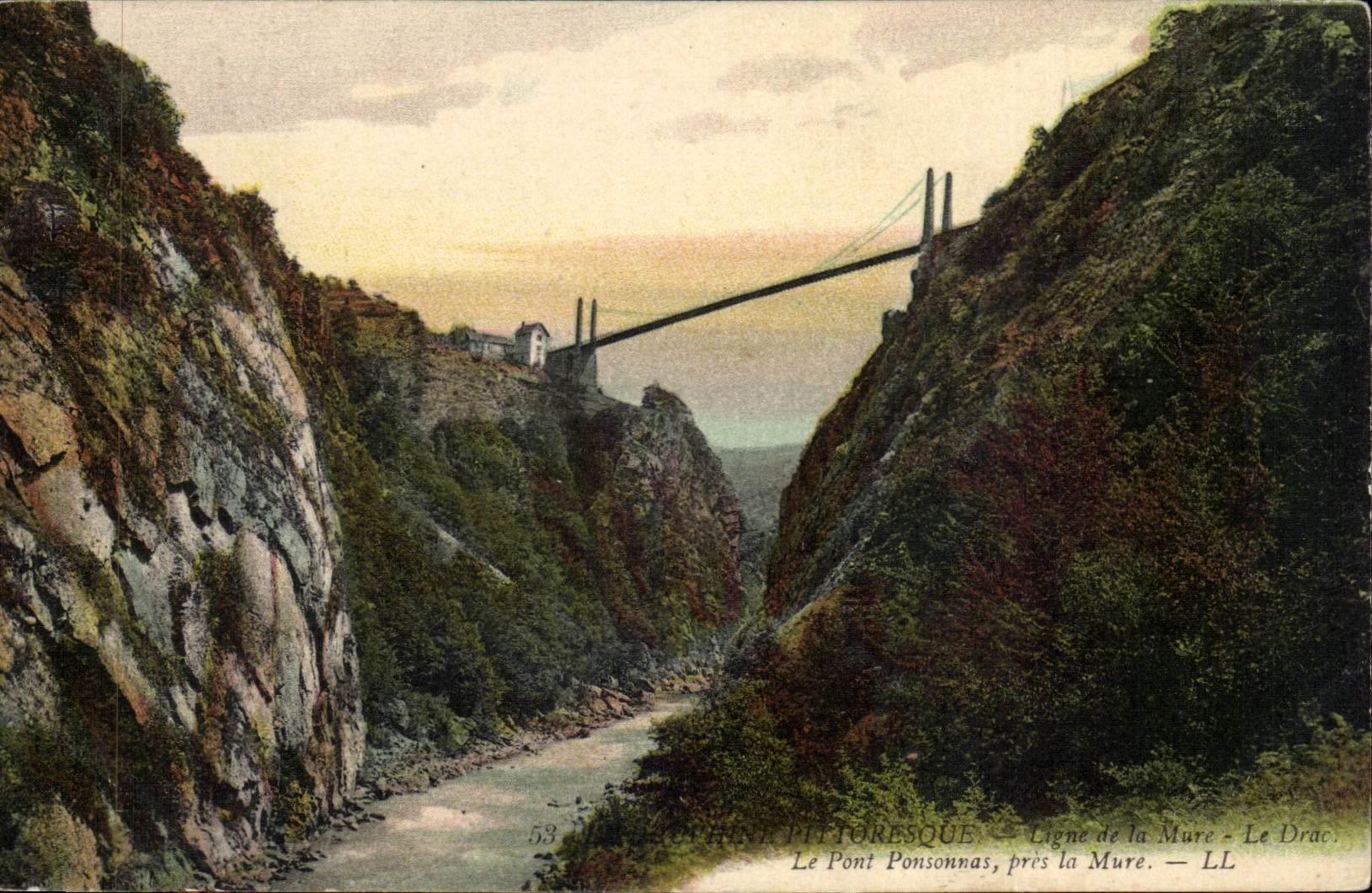 CPA Dauphine Pittoresque Ligne de la Mure Le Drac Le pont Ponsonnais pres la Mure