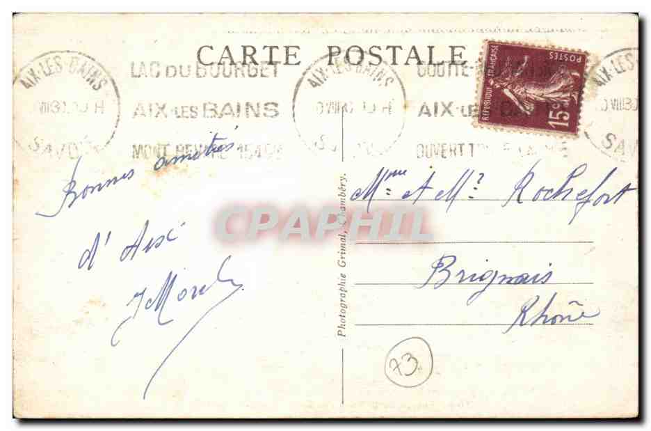 CPA SAvoie Entree de la ville des fleurs a Aix les Bains — Rückseite