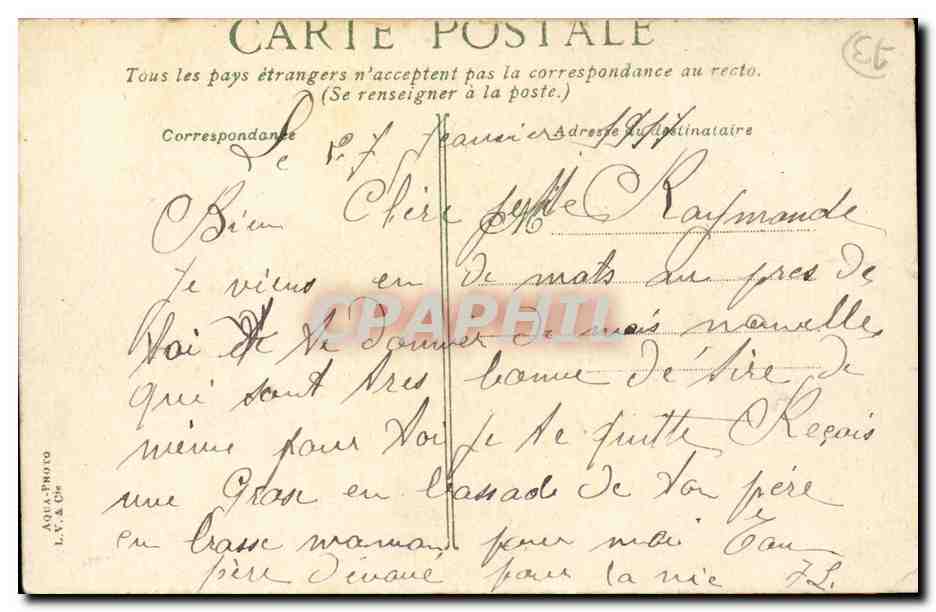 CPA Aix les Bains Le chateau de la roche du roi — Verso