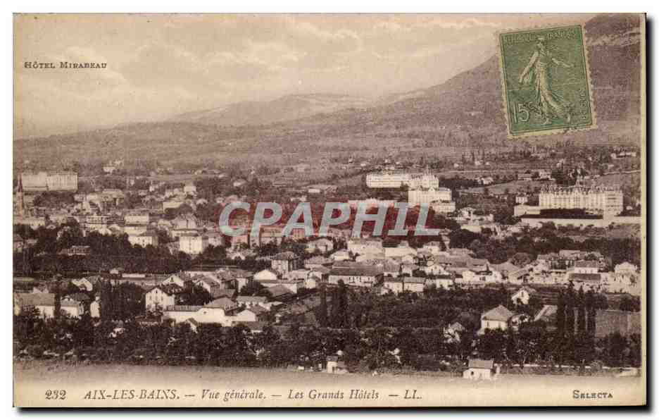 CPA Aix les Bains Vue generale Les grands hotels