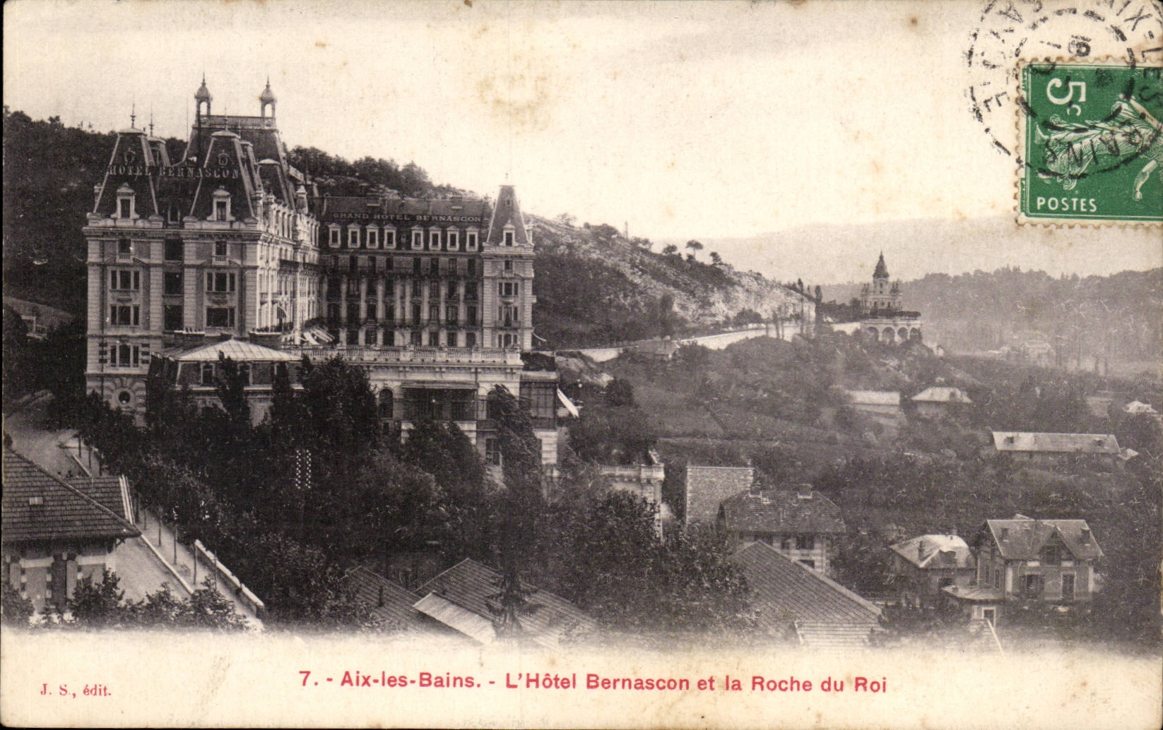 CPA Aix les Bains L'hotel Bernasson et la roche du Roi